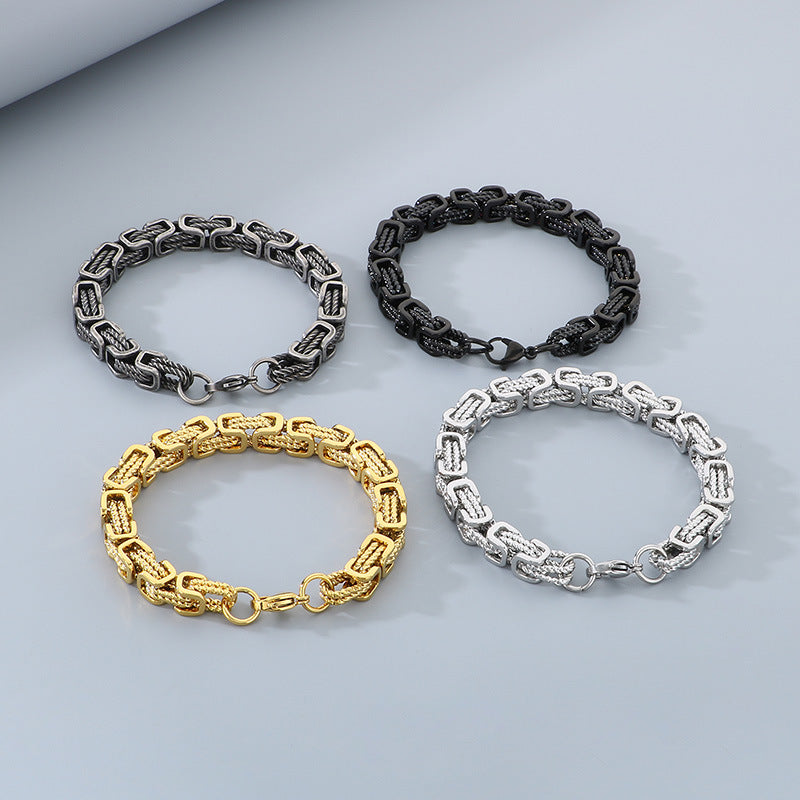 Planderful Hip Hop Personalized Mens Steel Bracelet