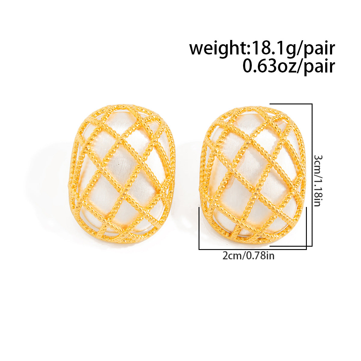 Planderful Vienna Verve Woven Mesh Brushed Stud Earrings For Women Retro Square Rhombus Statement Jewelry