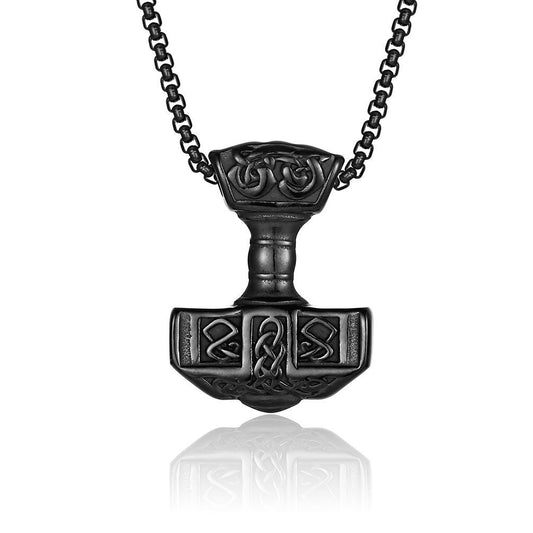 Thors Hammer Necklace Durable Stainless Steel Pendant For Norse Mythology Fans By Planderful Everyday Genie Collection