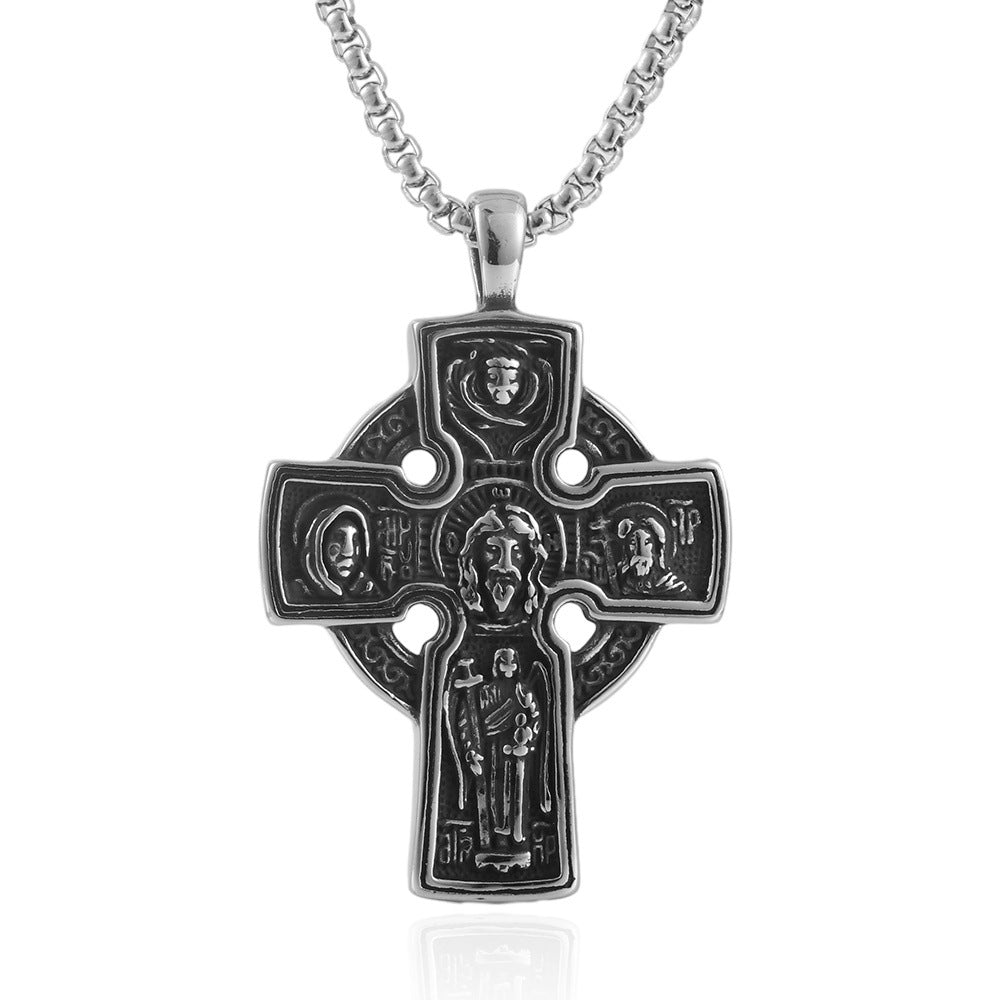 European And American Stainless Steel Cross Pendant For Men