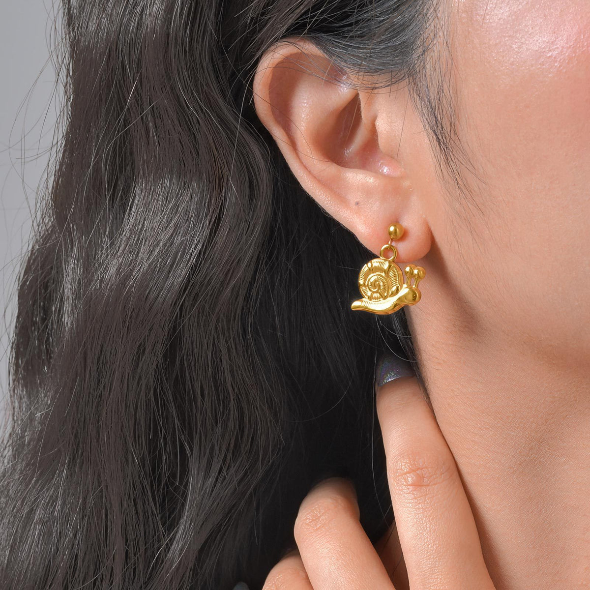 Modern Gold-Tone Stainless Steel Earrings
