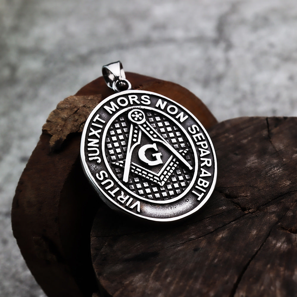 European And American Style Masonic Punk AG Letter Pendant For Men
