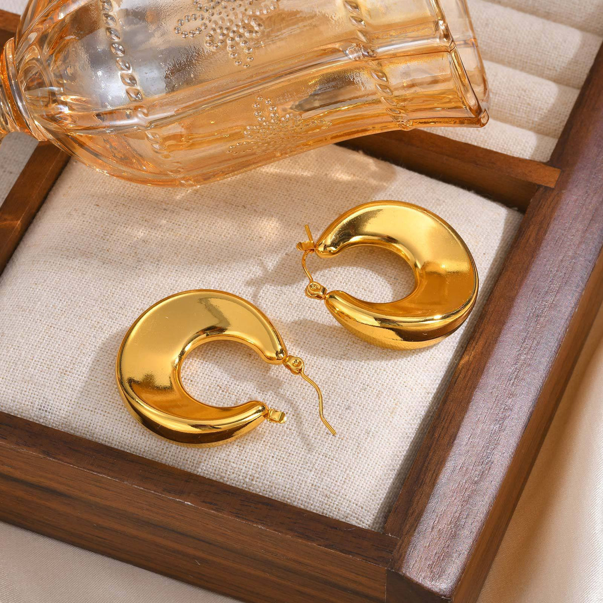 Modern Gold-Tone Stainless Steel Earrings
