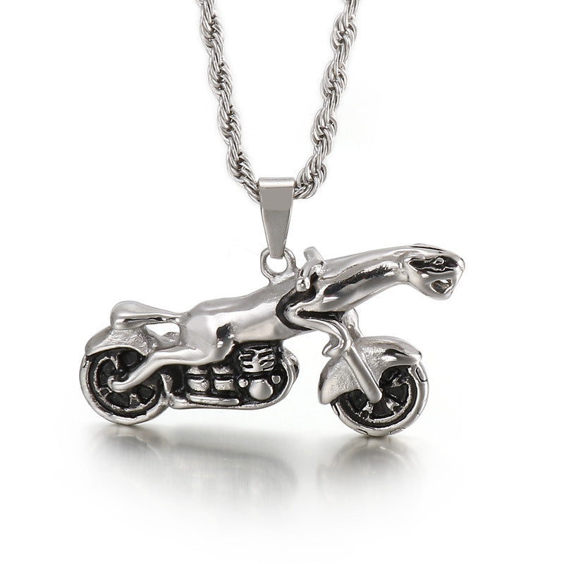 Trendy Hip-Hop Skull Animal Titanium Steel Men's Pendant