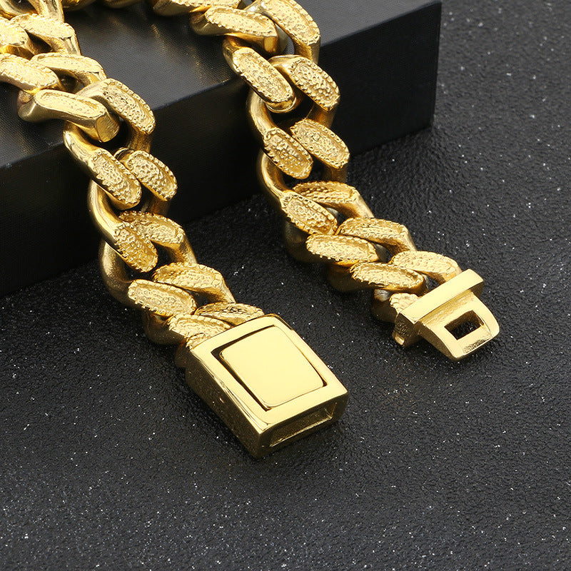 Planderful Everyday Genie Men Titanium Steel Cuban Bracelet