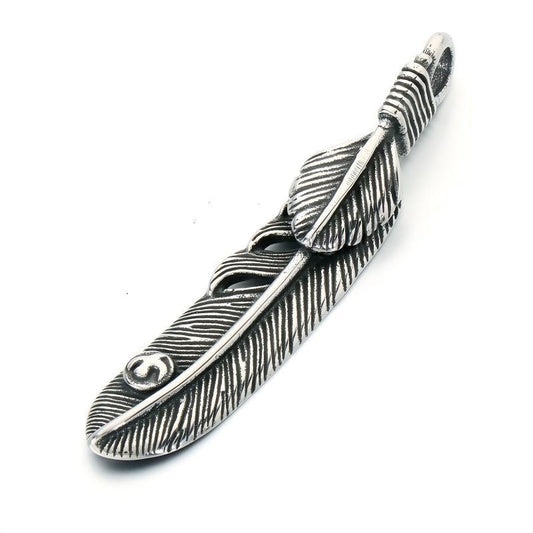 Retro Style Feather Wings Pendant Indian Style Eagle Claw Feather Angel Wings Stainless Necklace