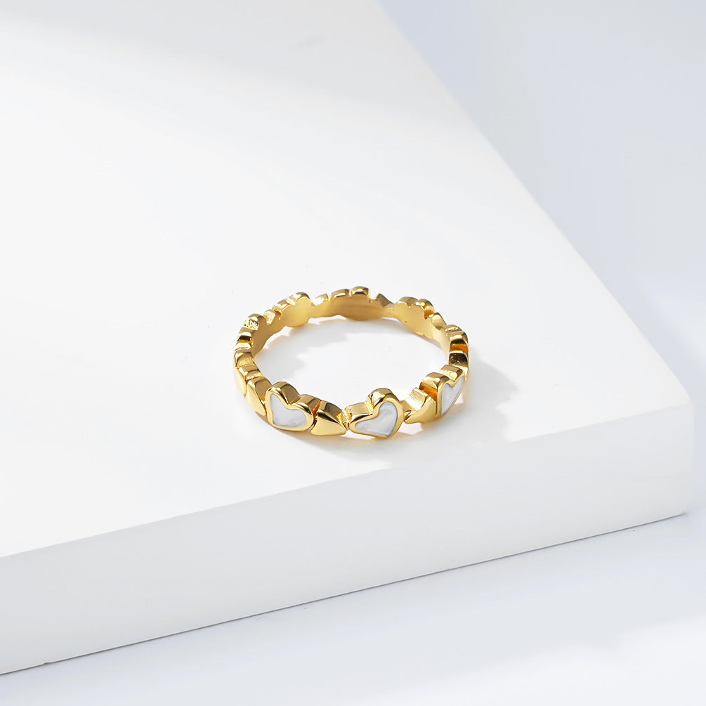 Steel Ring – Elegant Heart-Shaped Drop For Women