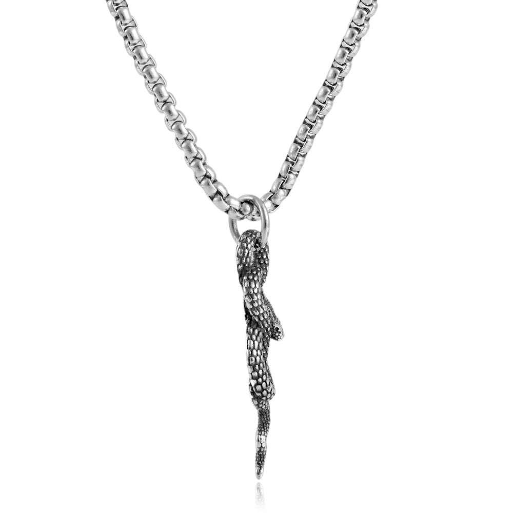European And American Stainless Steel Snake Pendant Necklace