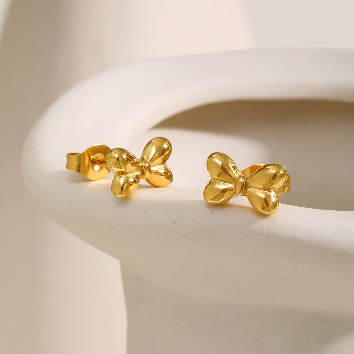 Gold-Tone Statement Earrings — Pair
