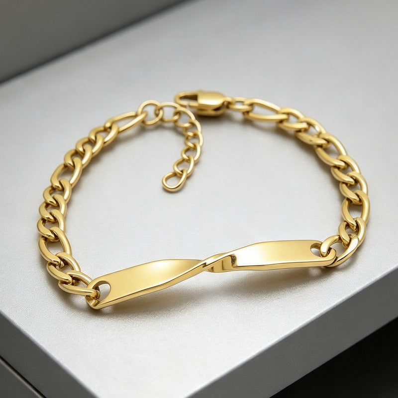 Cold Style Adjustable Extension Chain Bracelet Mobius Twist Long Curved Bar Nk Chain