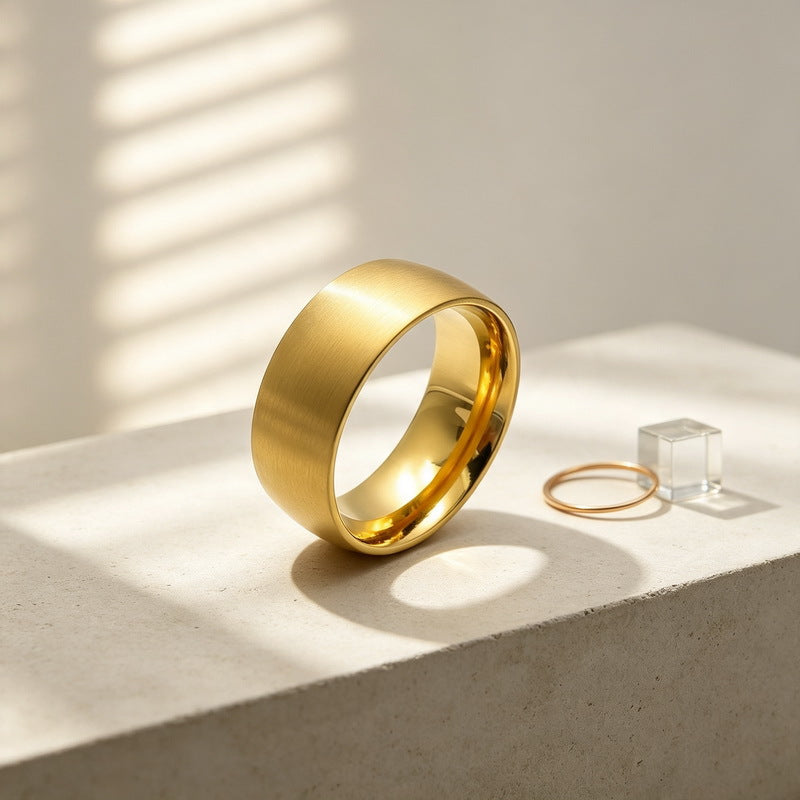 Inner Ring Polished Outer Arc Brushed Ring Multi-Specification Plain Ring Loach Back Ring