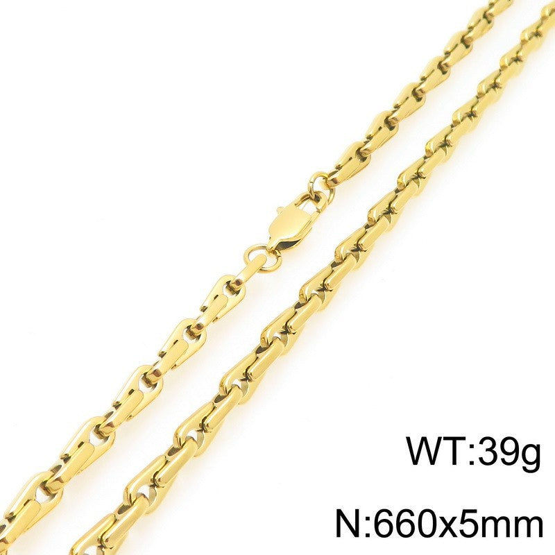 Japan Korea Fashion Melon Seed Chain Bracelet Necklace Set