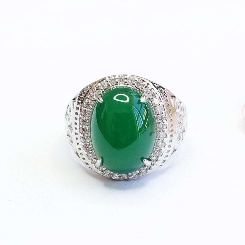 Green Chalcedony Sterling Silver Ring - Fortune's Favor Collection