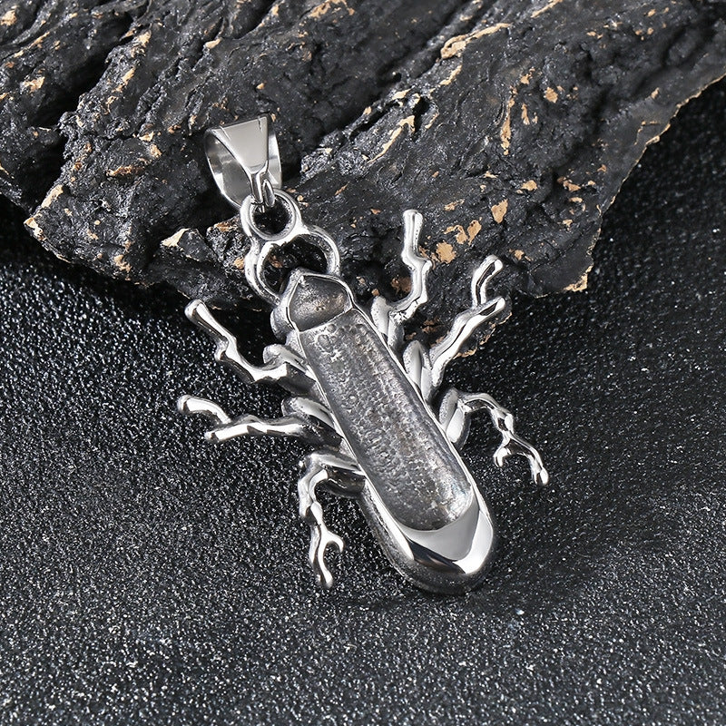 Planderful Beetle Pendant Stainless Steel Retro Mens Pendant