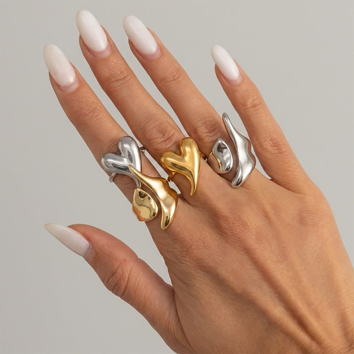 Planderful Vienna Verve 3D Love Ring Open Geometric Statement For Fashion Forward Women
