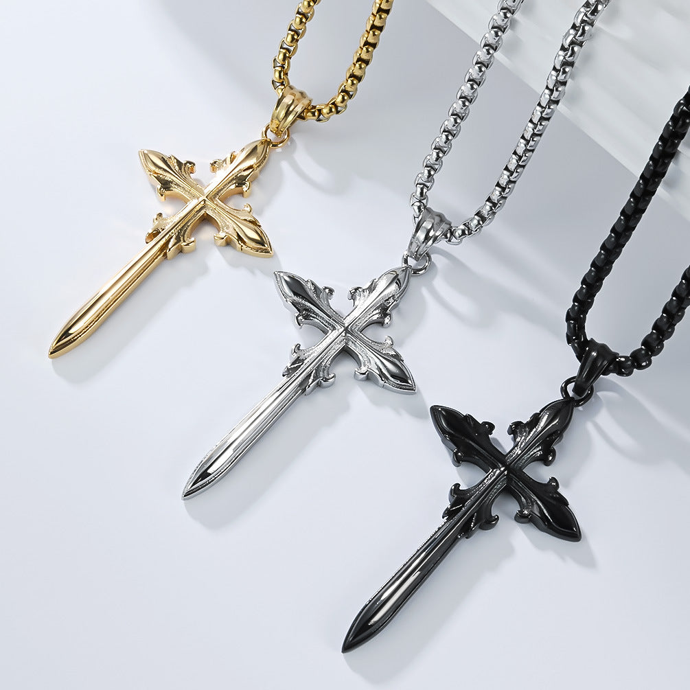 Stainless Steel Cross Gothic Vintage Necklace