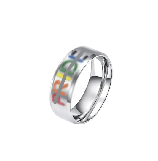 Rainbow Stainless Steel Ring for Unisex