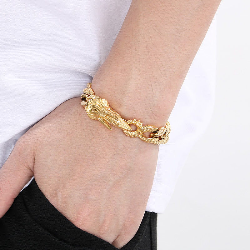 Planderful Dragon Tail Buckle Bracelet Durable Titanium Men