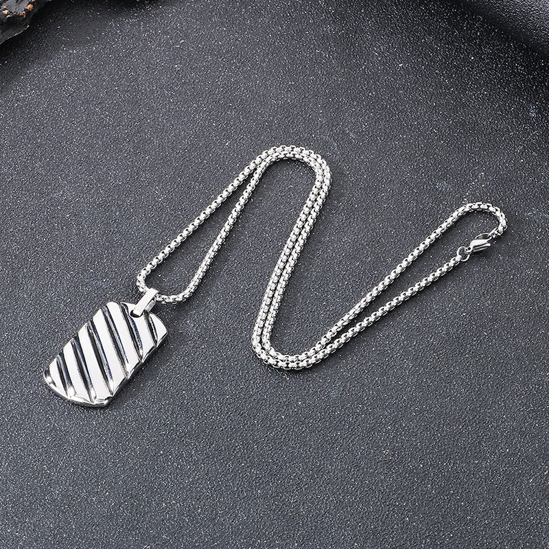 Planderful 18K Gold Plating Geometric Bar Pendant For Men