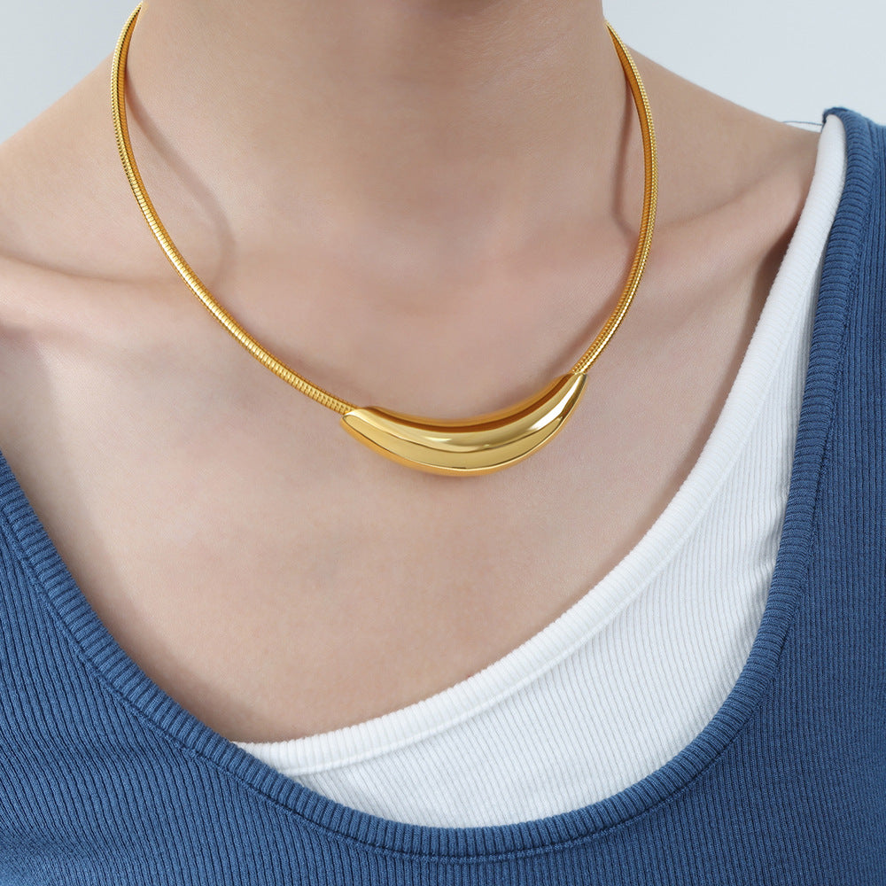 Golden Aura Titanium Steel Necklace