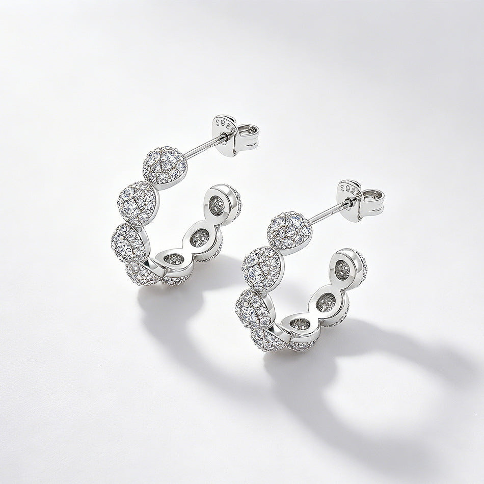 S925 Sterling Silver Moissanite Round 2 × 2 mm Stud Earrings
