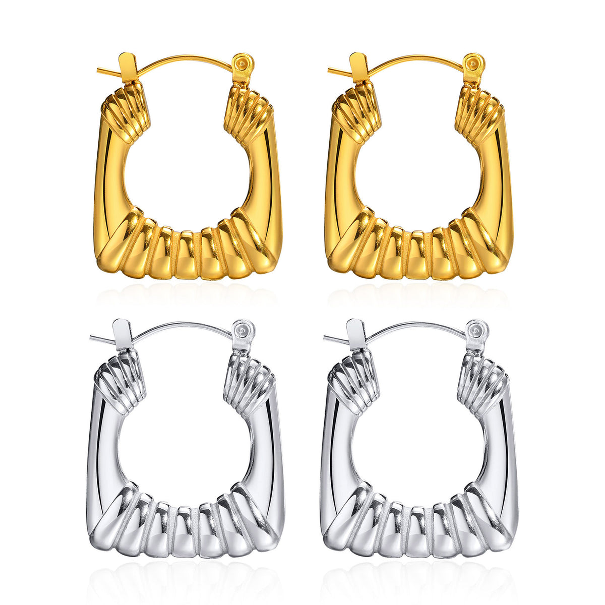 Modern Stainless Steel Earrings — Gold / Silver