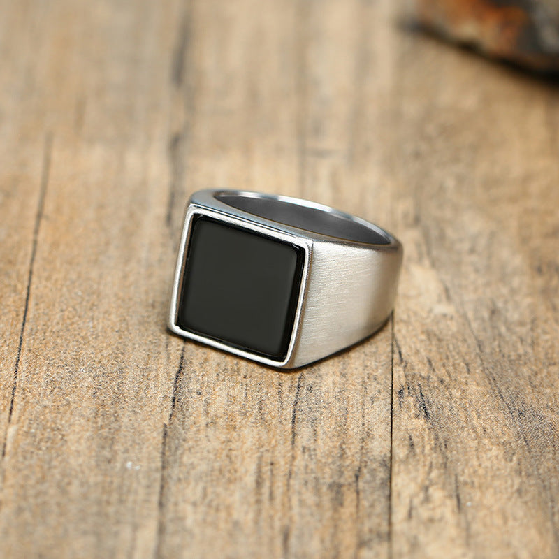 Jewelry Stainless Steel Epoxy Geometric Ring for Men
