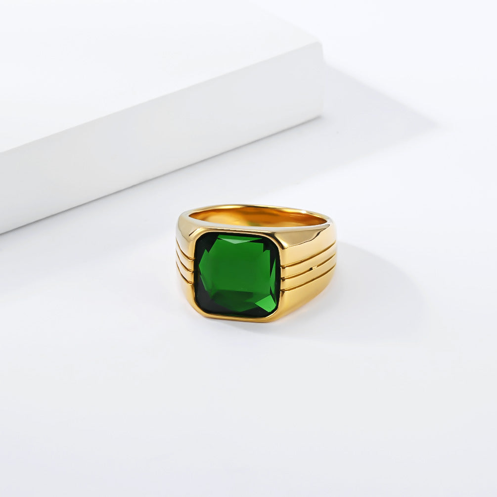 Vintage Multi-Color Stainless Steel Men's Ring