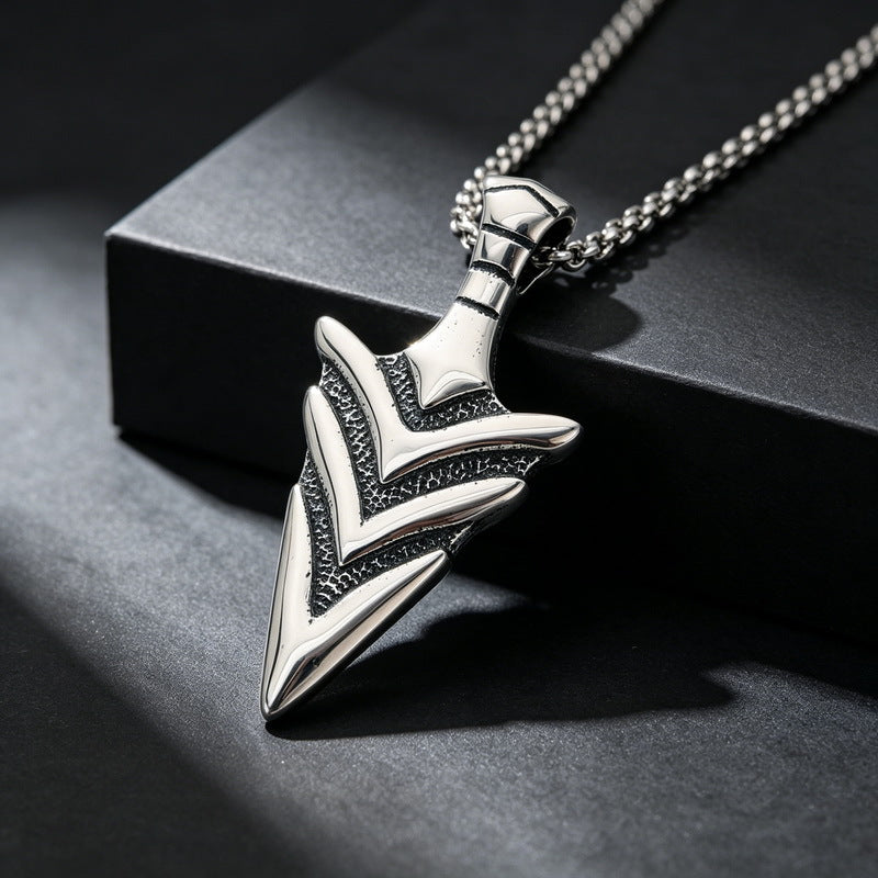 Primitive Tribe Moon Muse Totem Pendant Vintage Gothic Thorns Cross Element Stainless Steel Necklace