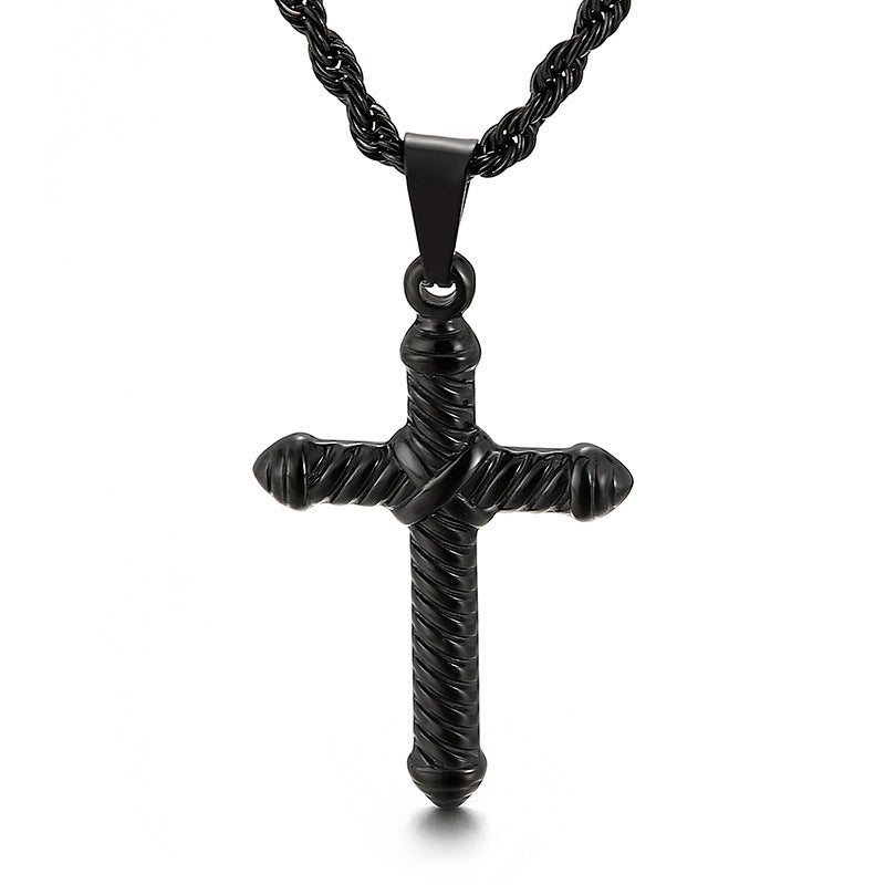 Bold Cross Titanium Steel Pendant - Bold and Stylish Men's Jewelry Piece