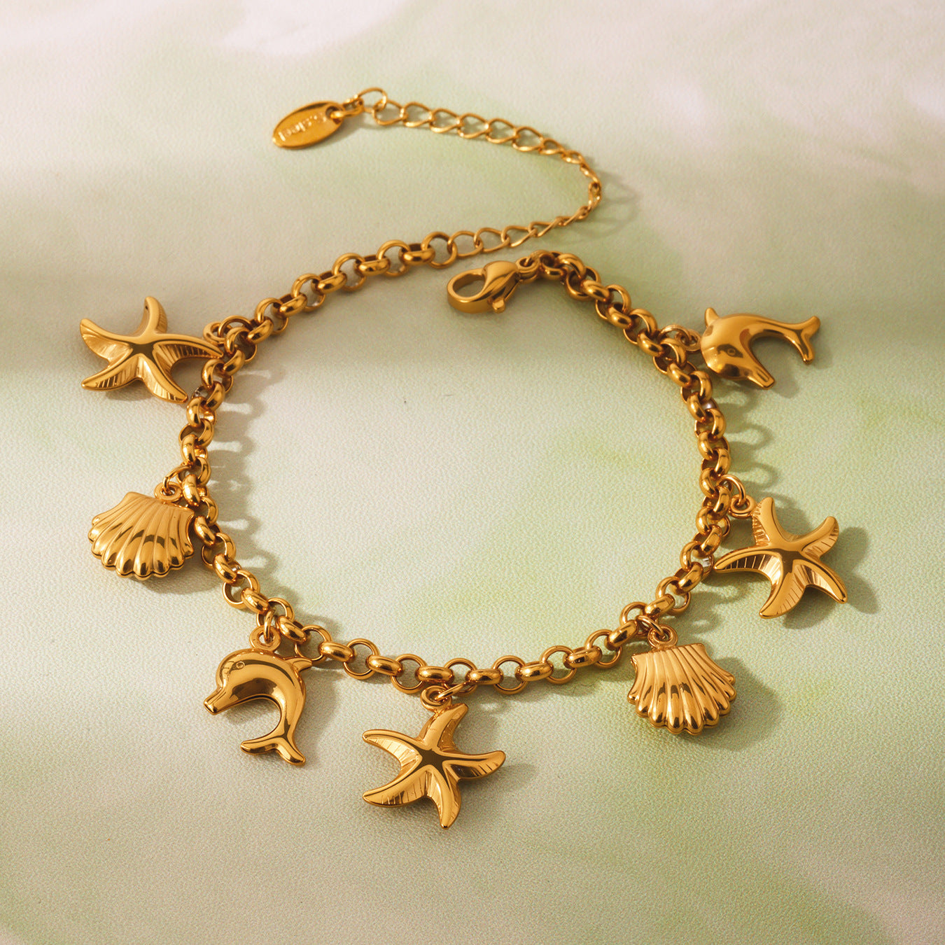 Planderful Beach Shell Starfish Gold Chic Bracelet Women