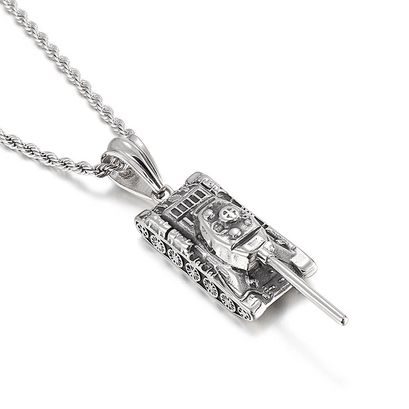 Punk-inspired Military Tank Pistol Pendant for Men