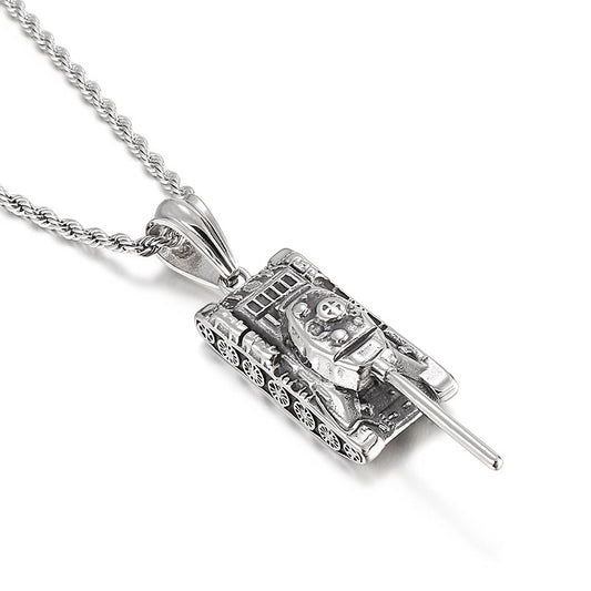 Punk-inspired Military Tank Pistol Pendant for Men