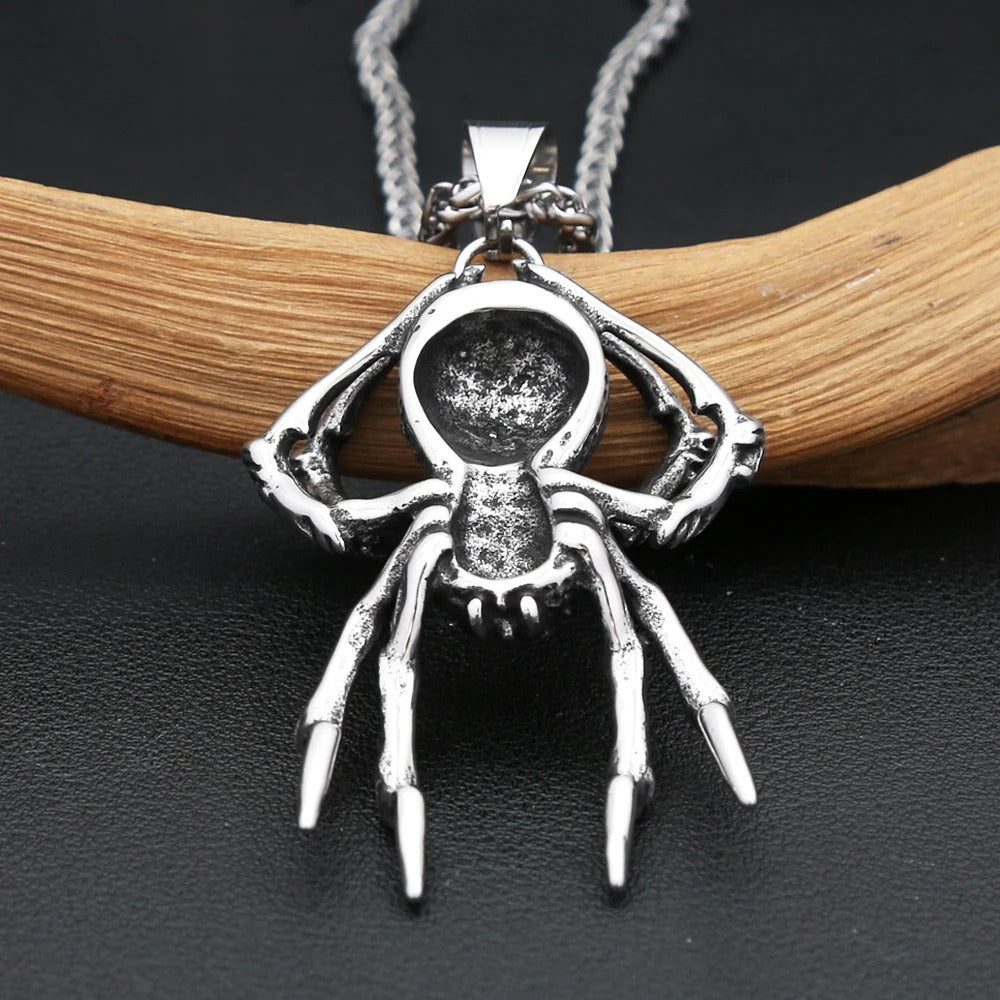 Gothic Spider Stainless Steel Men's Pendant Necklace
