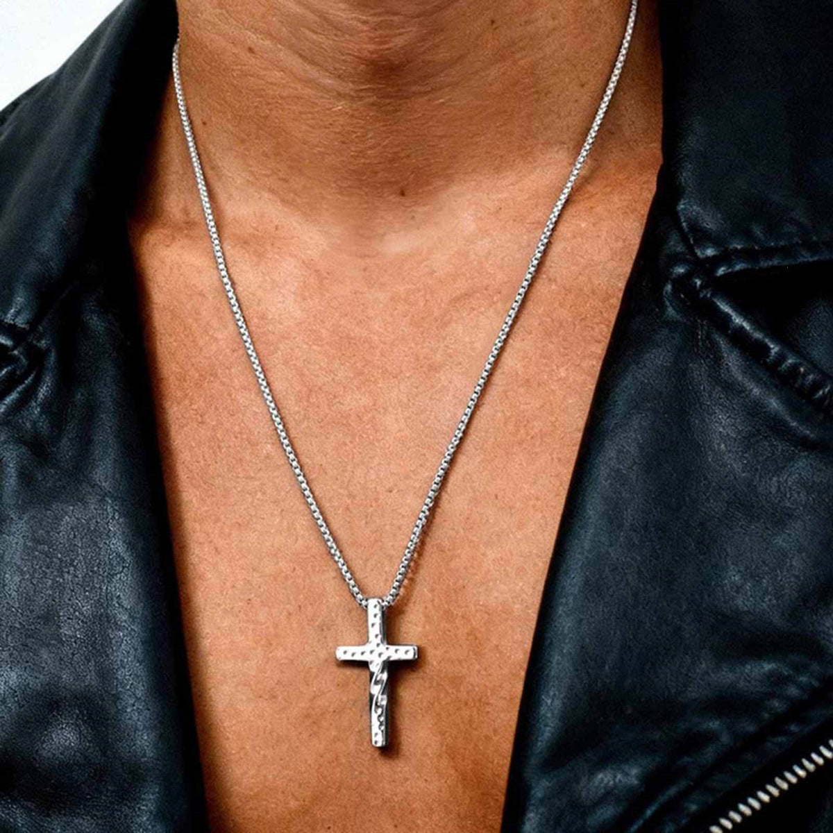 Hot-Selling Unisex Hip-Hop Stainless Steel Cross Necklace T-Shirt With Chain