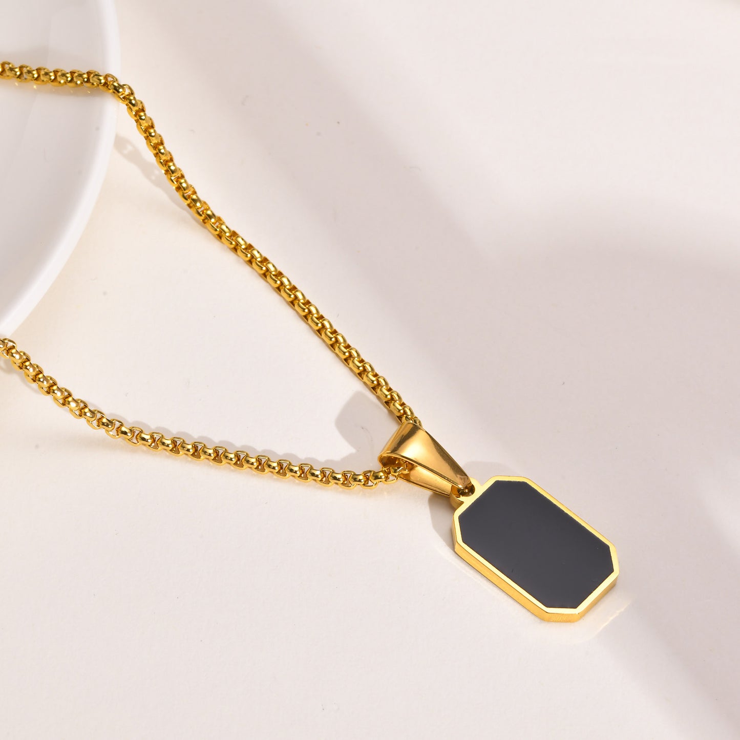 Titanium Steel Necklace Women's Epoxy Geometric Pendant Jewelry