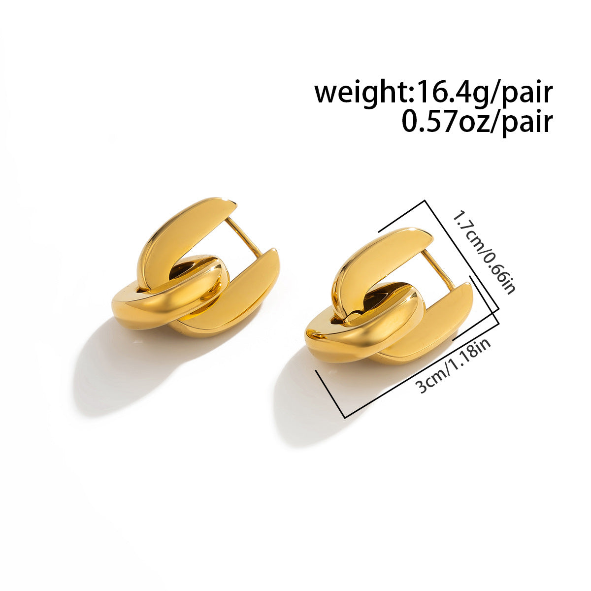 Planderful Vienna Verve Stainless Steel U Shaped Ear Buckle Earrings Removable Chain Ring Everyday Jewelry