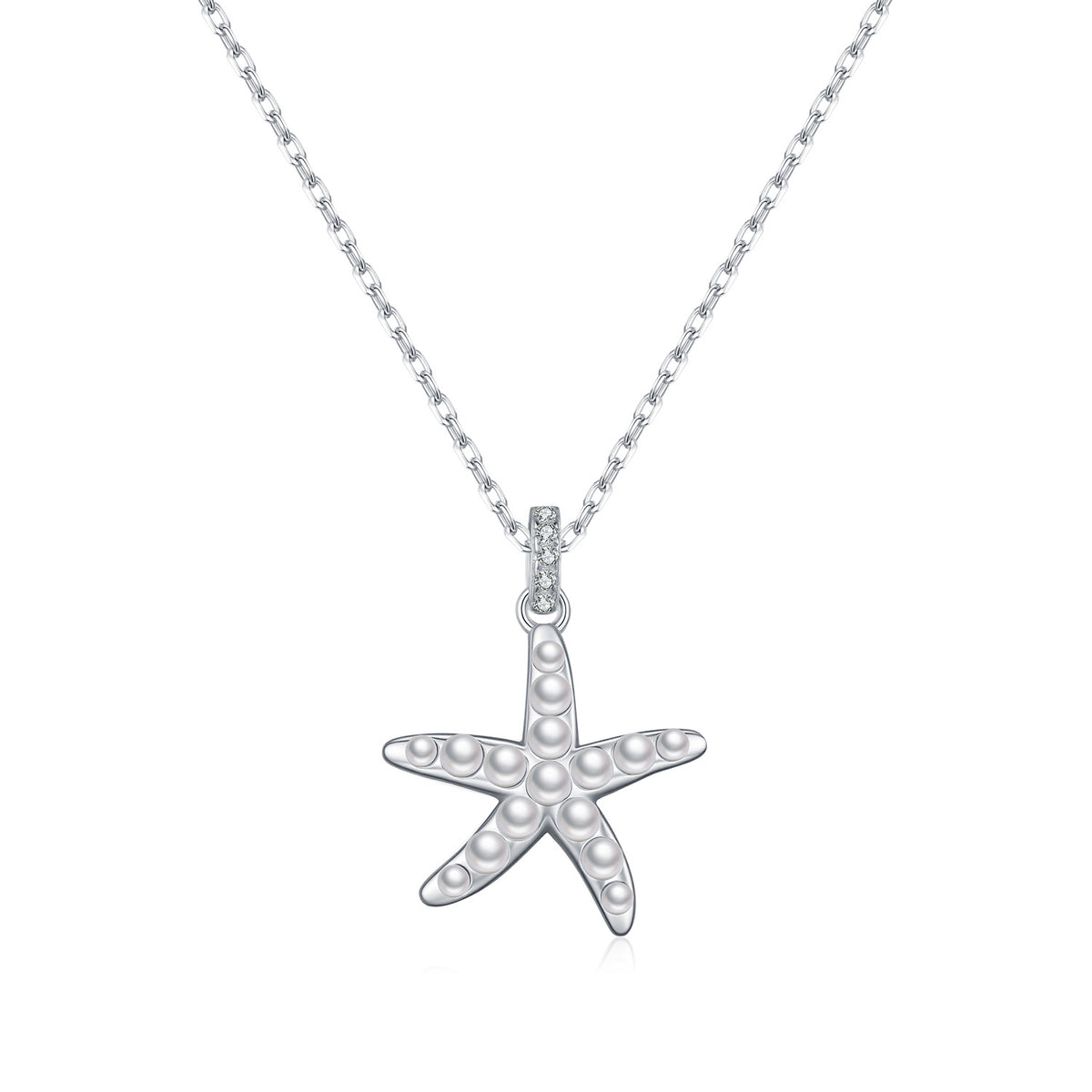 925 Sterling Silver Starfish Pearl Necklace
