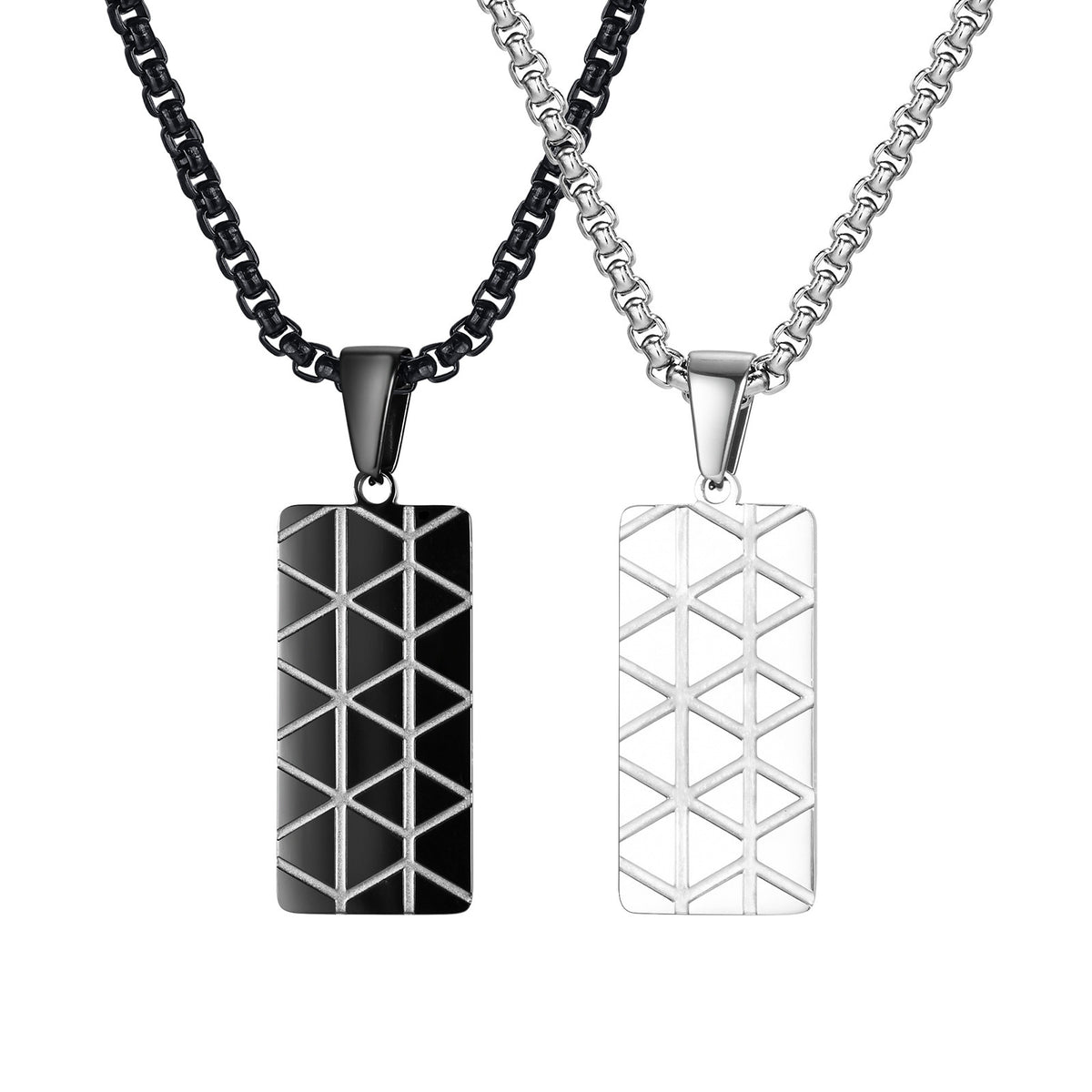 Geometric Black Stainless Steel Necklace
