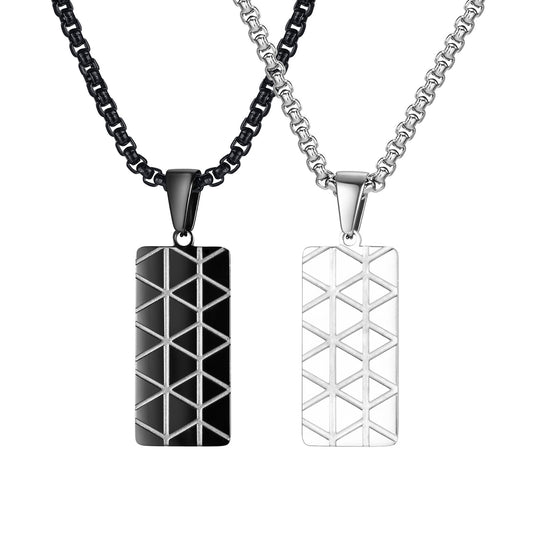 Geometric Black Stainless Steel Necklace