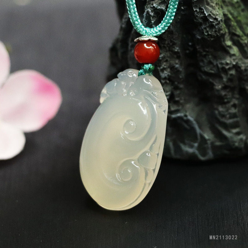 White Chalcedony Ruyi Pendant