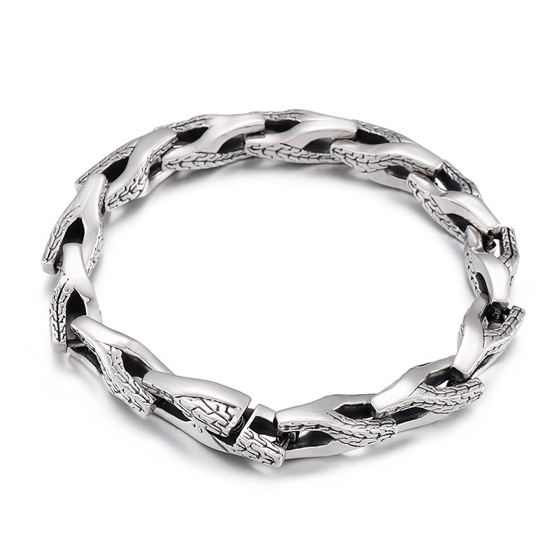 Stainless Steel – Snake Bone Titanium Steel Men's Bracelet