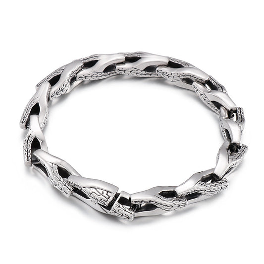 Stainless Steel – Snake Bone Titanium Steel Men's Bracelet