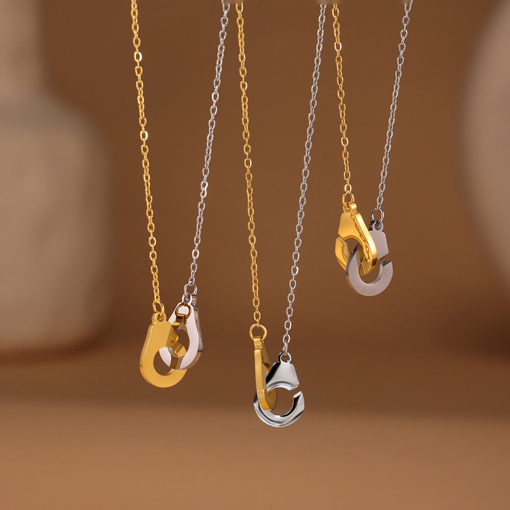 Planderful Handcuff Necklace Color Matching 18K Gold Women
