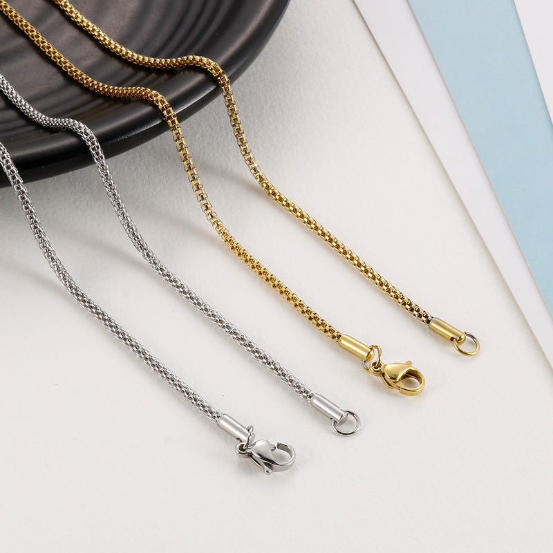 Korean Dongdaemun Clavicle Chain Necklace Design Titanium Steel Corn Chain Necklace