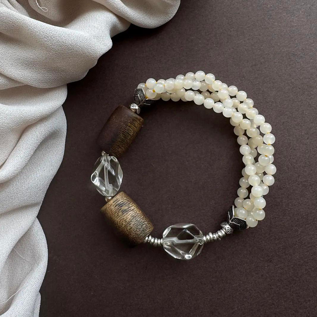 Hetian Jade Agarwood Crystal Bracelet