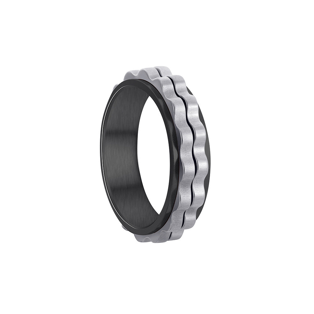 Planderful 6mm Titanium Steel Gear Ring Rotating Pressure Relief For Unisex Hands Everyday Genie