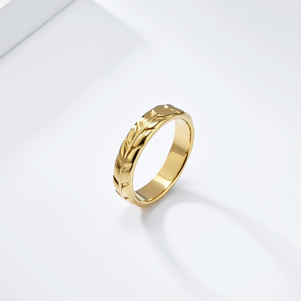 Planderful Everyday Genie Rhombus Tulip Titanium Steel Ring For Women Light Luxury Gold Plated