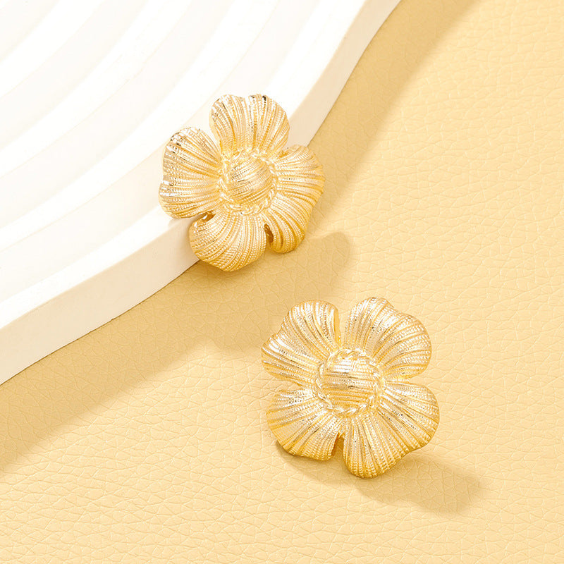 Luxurious Vienna Verve Metal Flower Statement Earrings