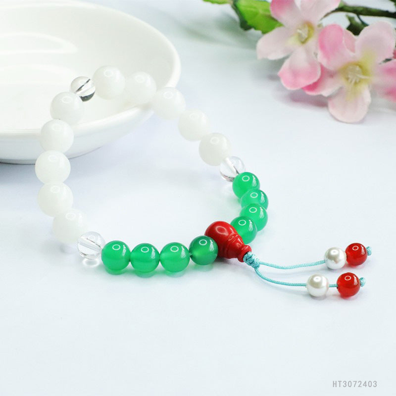 Hetian Jade & Green Chalcedony Multibead Bracelet